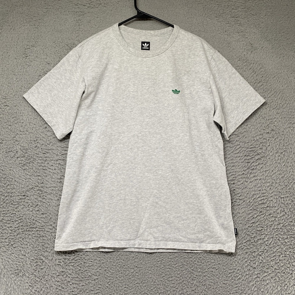 Adidas Skateboarding Shirt Mens Large Heather Gray Ghost Logo Tagless Tee Top